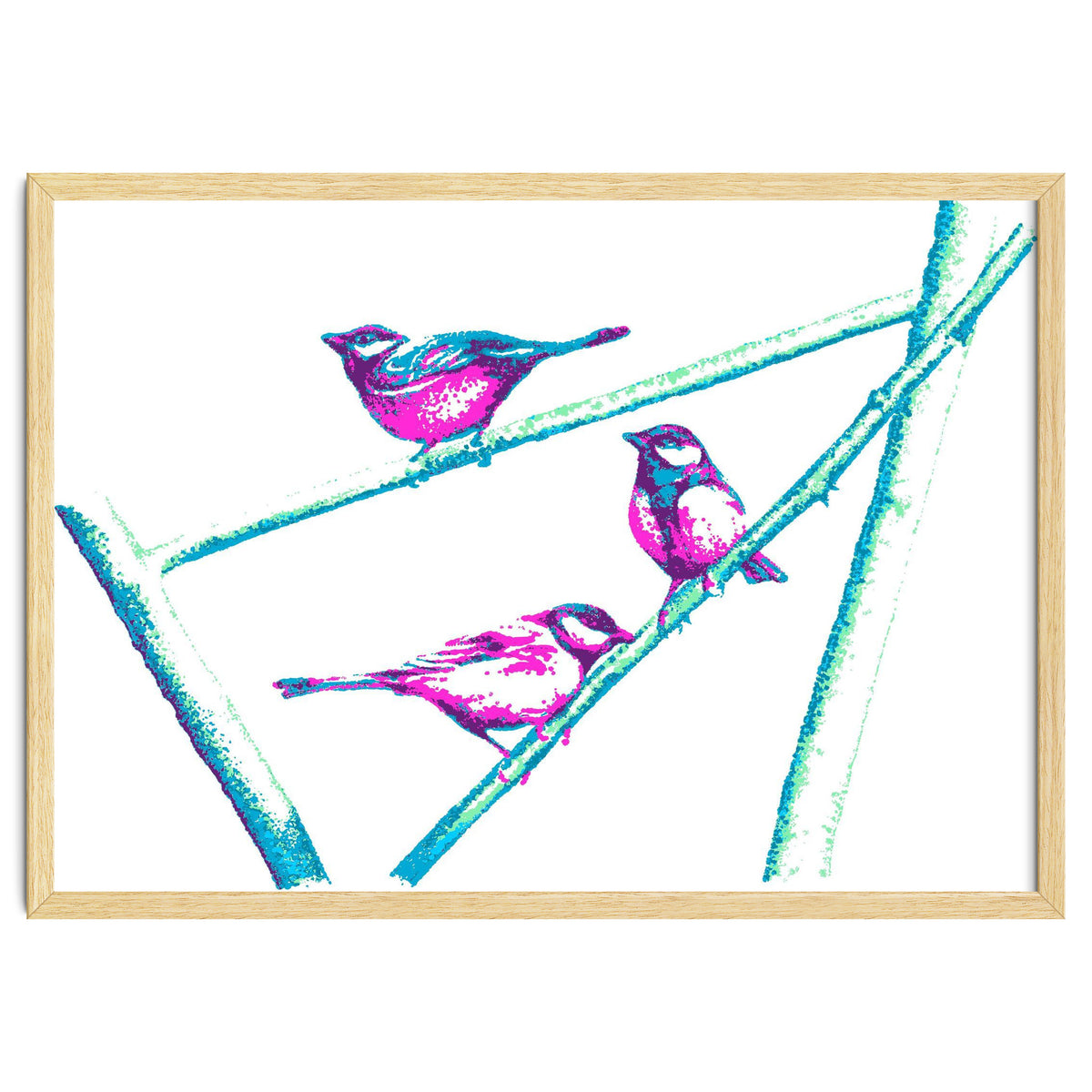 Garden Birds On A Branch