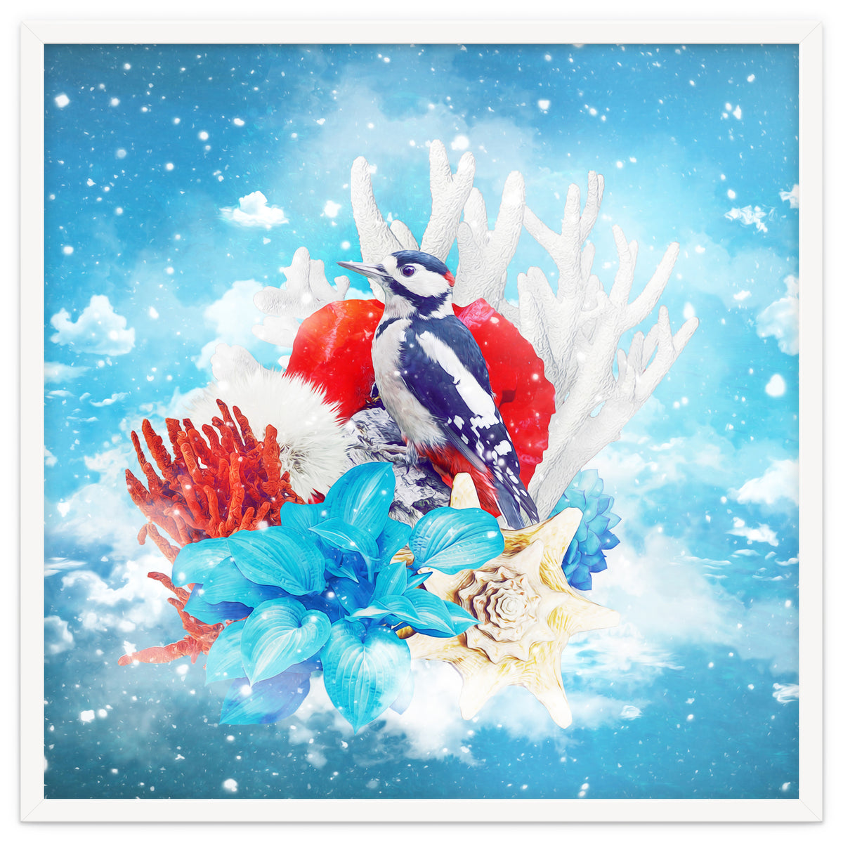 Floral Woodpecker In Winter