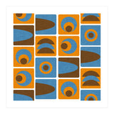 70s Cube Geo Orange Blue  (Print Only) thumbnail