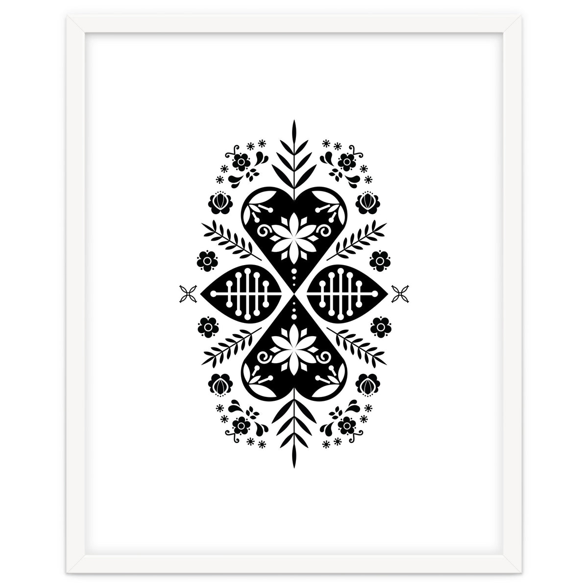 Scandinavian Folk Pattern Monochrome