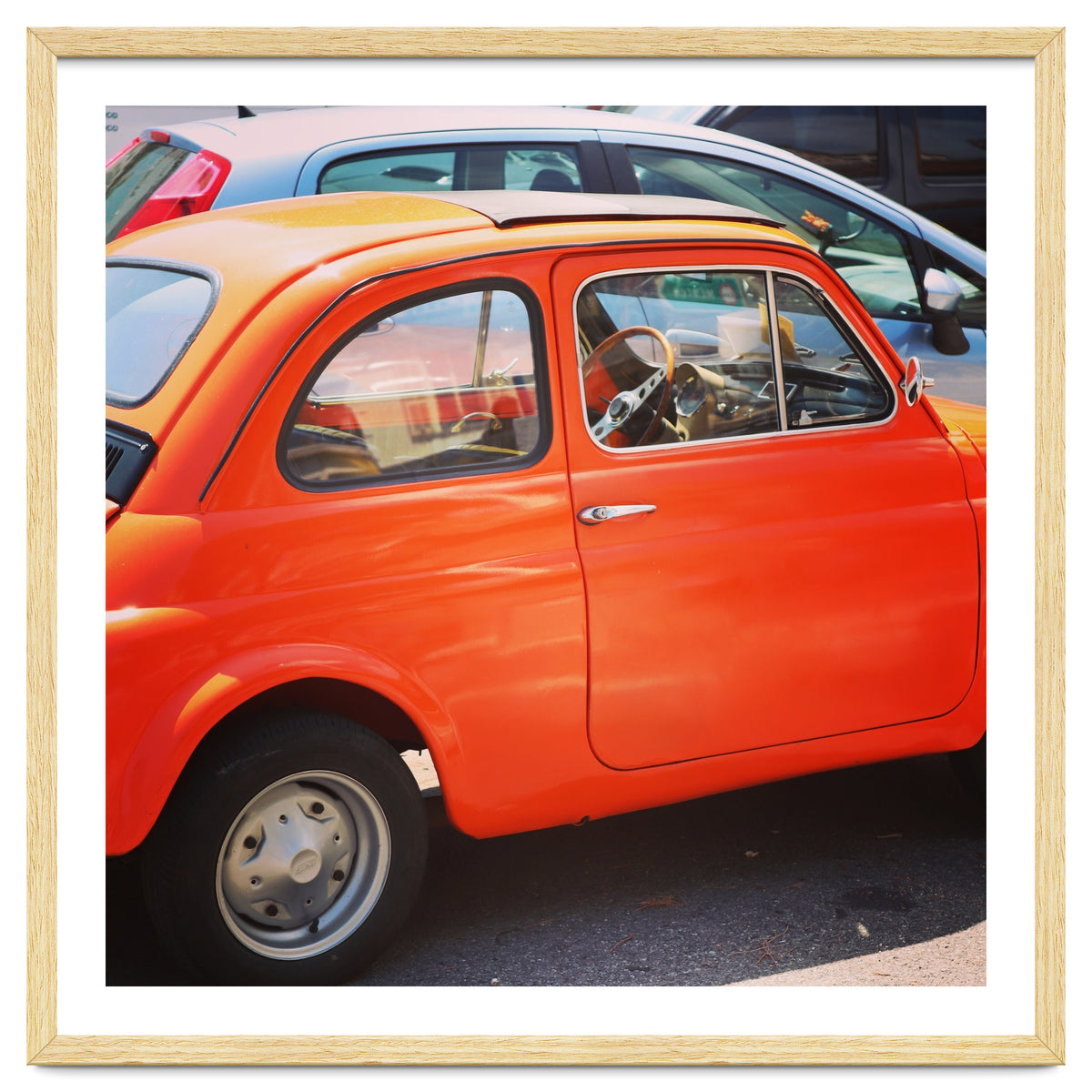 Classic orange Fiat 500