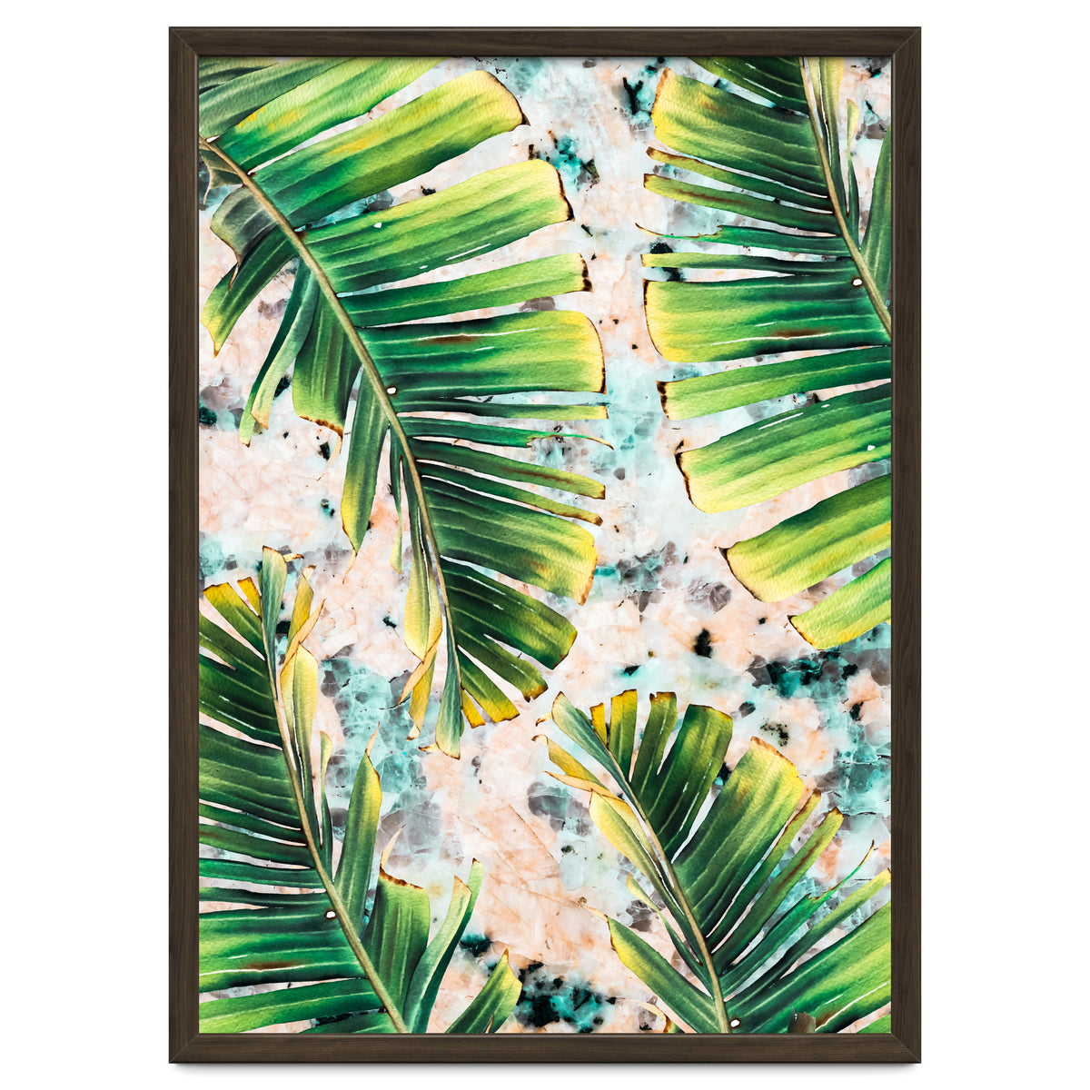 Palm leaf on marble 02