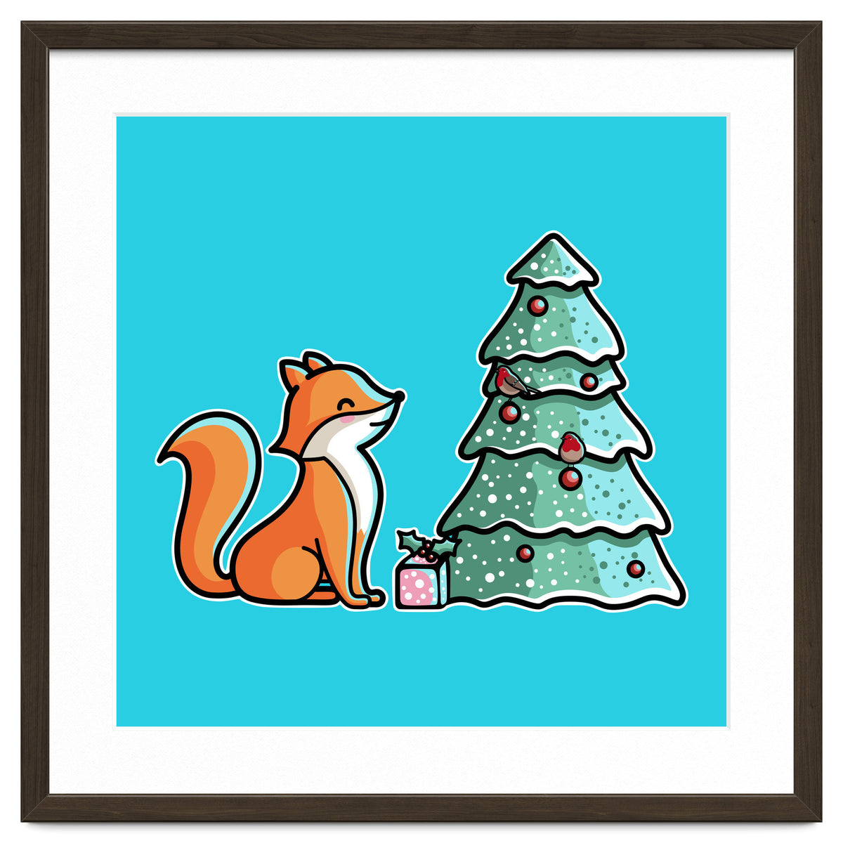 Cute Fox Christmas Tree