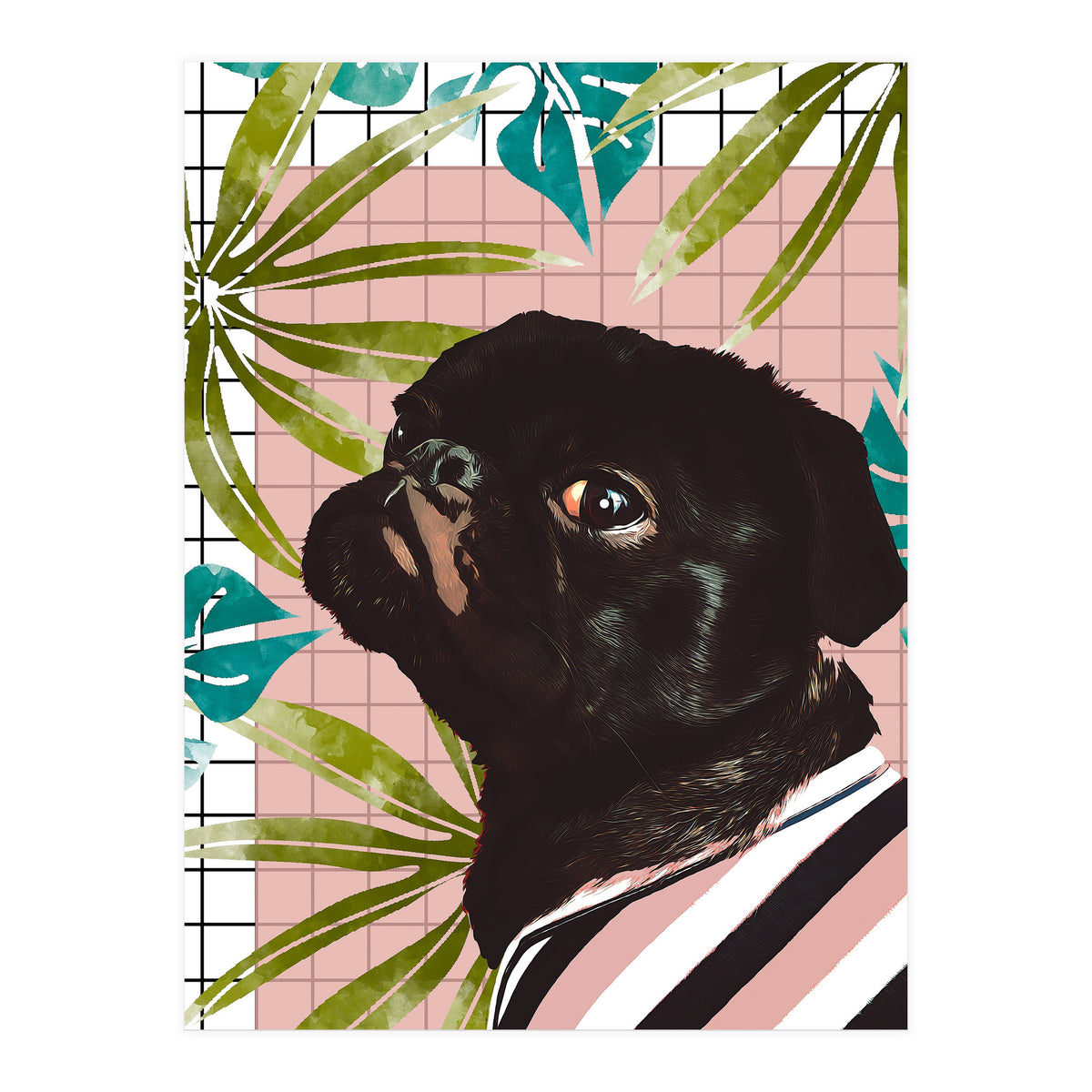 Pug On An Island (Print Only)