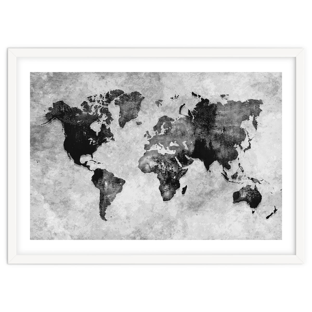 black and white world map