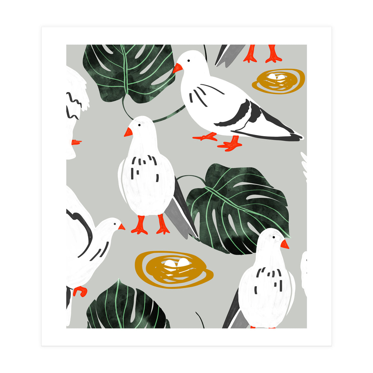White Pigeons (Print Only)