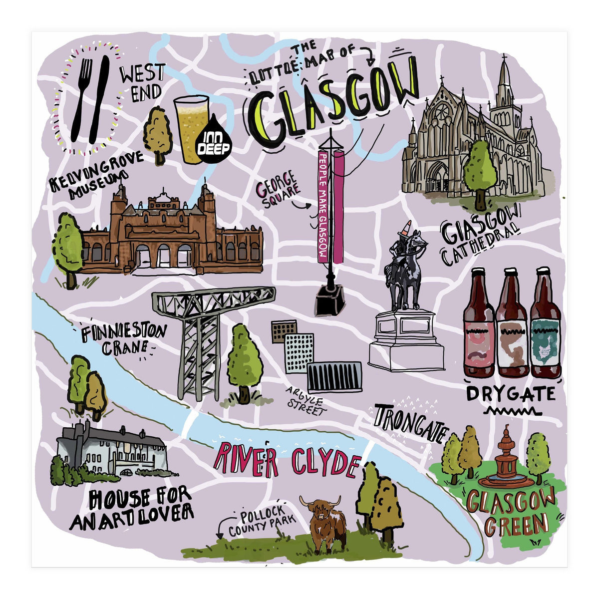Little Map of Glasgow (Print Only)