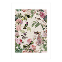 Hummingbirds And Roses (Print Only)