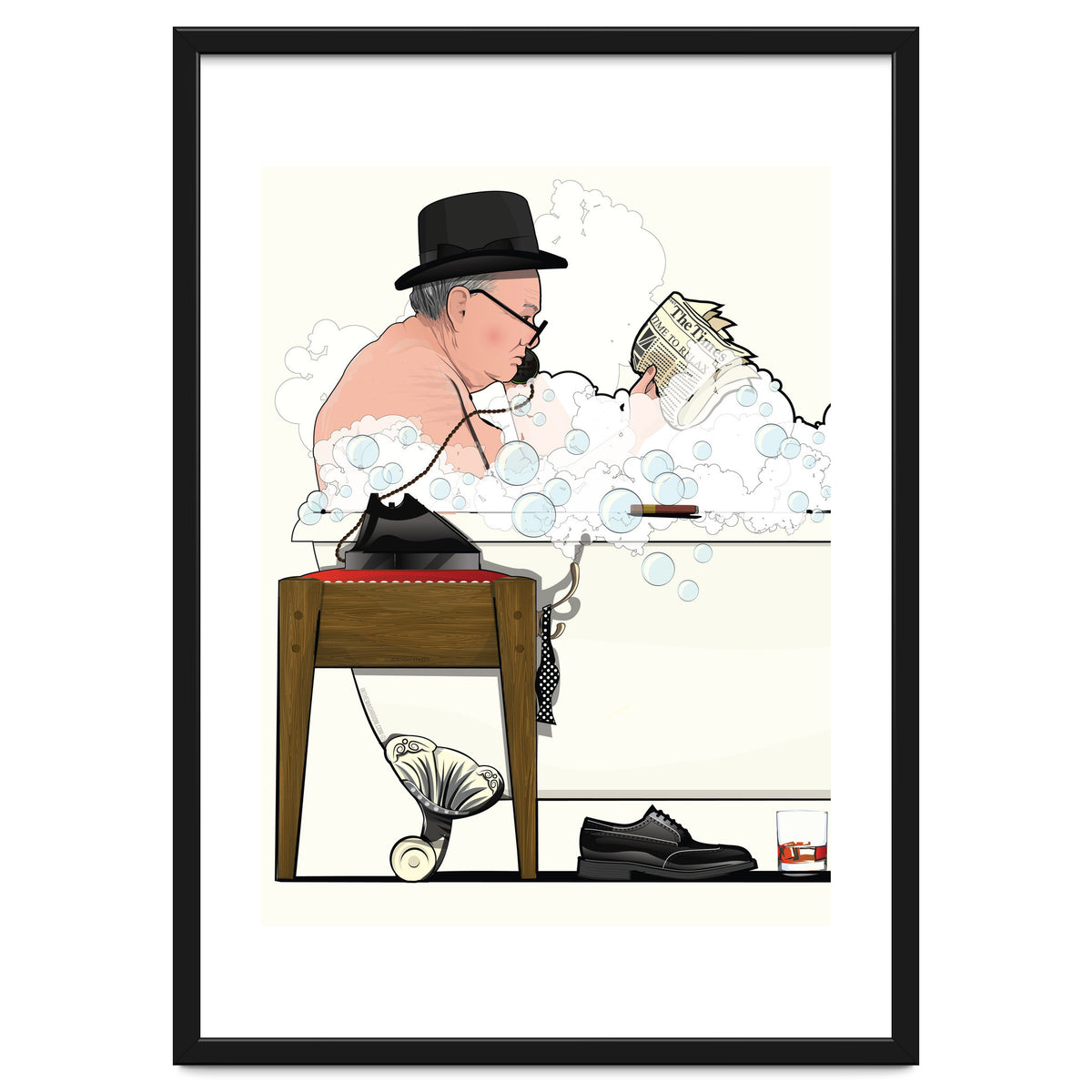 Winston Churchill in Bathtub, Funny Bathroom Humour