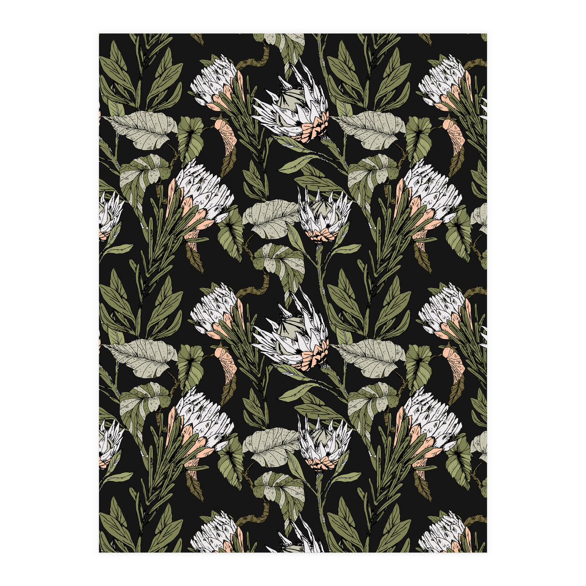 Dark pattern botanical boho (Print Only)