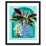Moroccan Shelfie | Tropical Teal Plants Botanical | Exotic Modern Bohemian Eclectic Décor thumbnail
