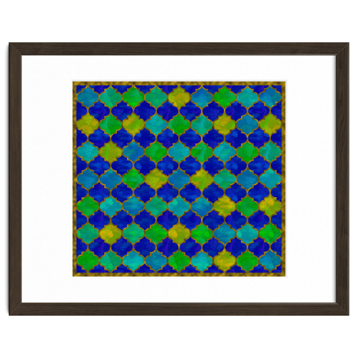 Ocean Breeze - Watercolor Moroccan Lattice