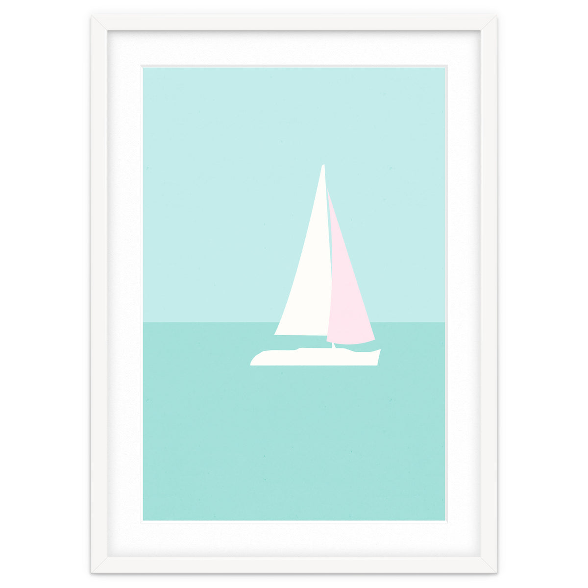 Minimal Sailboat - Turquoise Coast