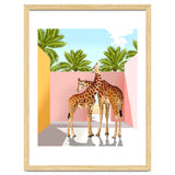 Giraffe Villa | Contemporary Modern Architecture Digital Graphic Art | Wildlife Animals Palm Exotic thumbnail