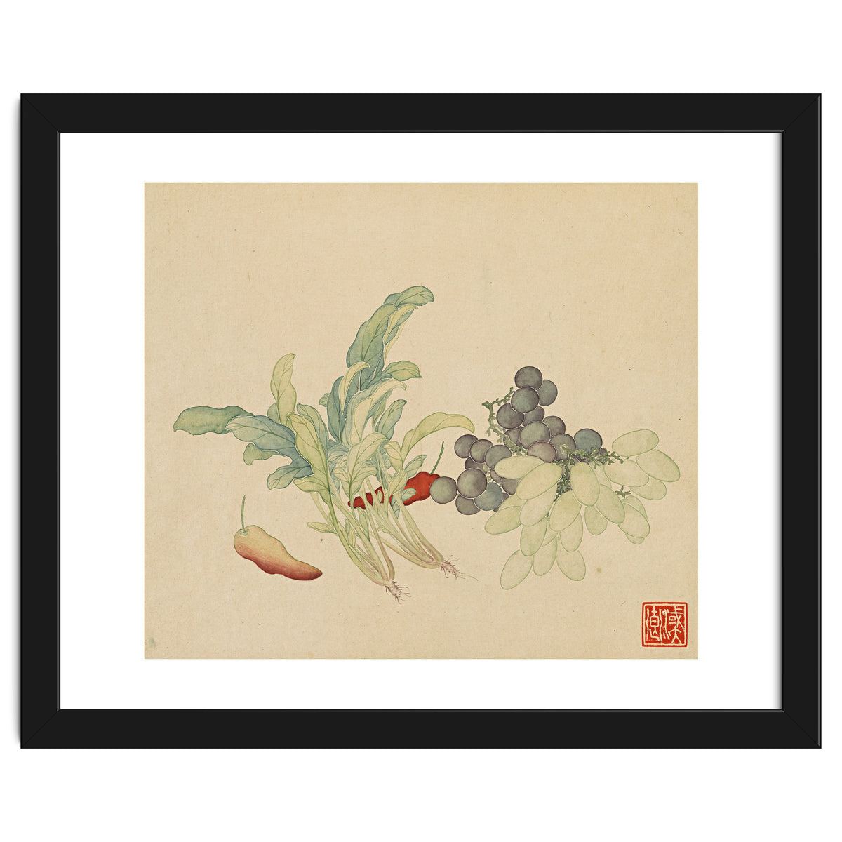 Wang Chengyu ~ Flowers And Vegetables, Vegetables, Fruits, Peppers, Millet Hot, Grapes, Spinach