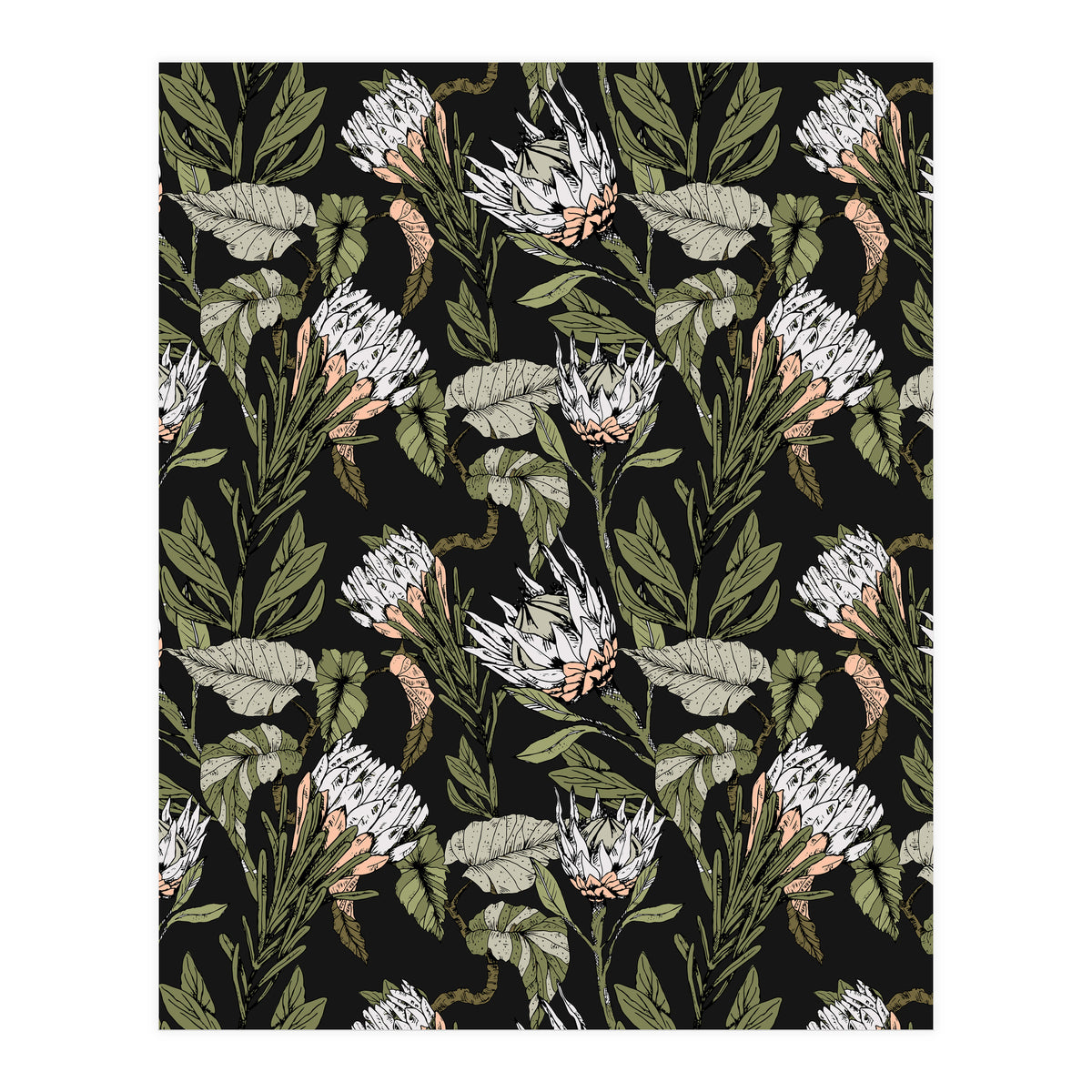 Dark pattern botanical boho (Print Only)