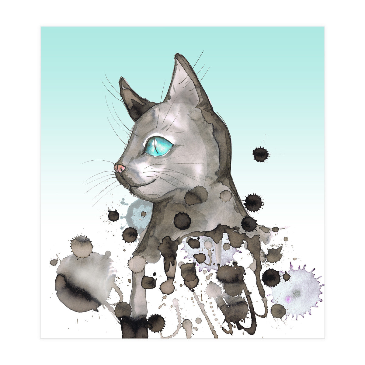 Wild grunge cat (Print Only)