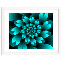 Turquoise Floral Satin Art