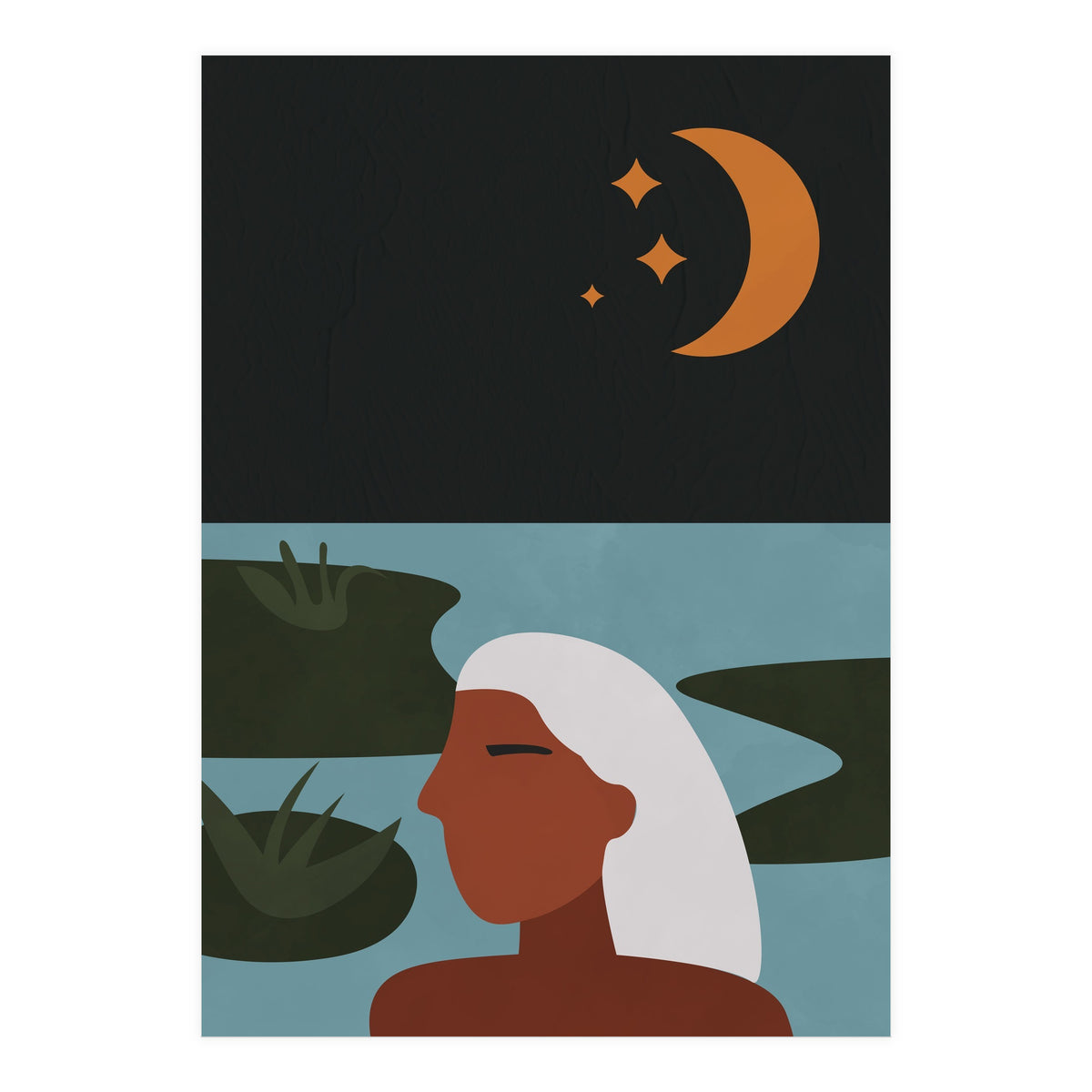 Boho Style Woman At The Lake (Print Only)