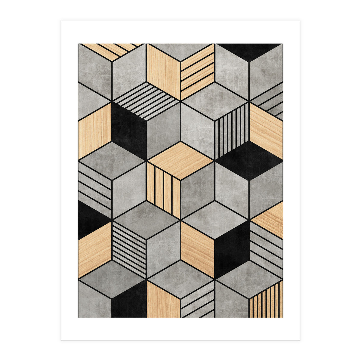 Concrete and Wood Cubes 2 (Print Only)