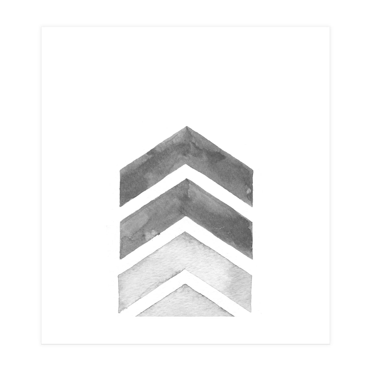 Grey Watercolor Chevron (Print Only)