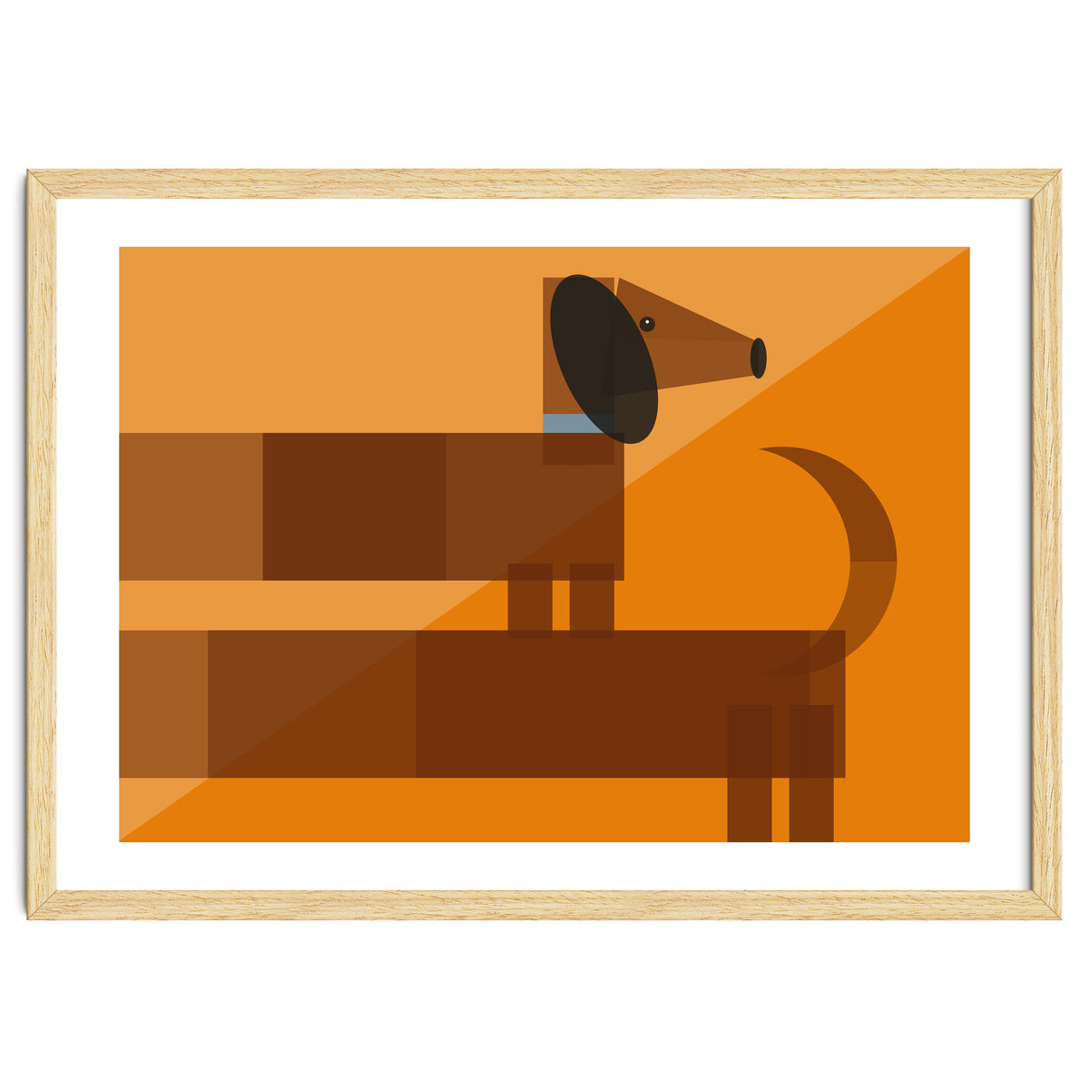 Mid Century Geometric Sausage Dog Dachshund