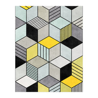 Colorful Concrete Cubes 2 - Yellow, Blue, Grey (Print Only)
