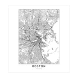 Boston White Map (Print Only) thumbnail