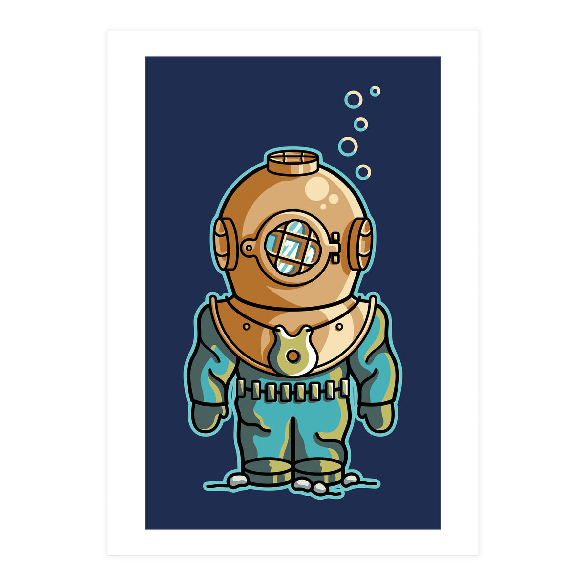 Cute Deep Sea Diver (Print Only)