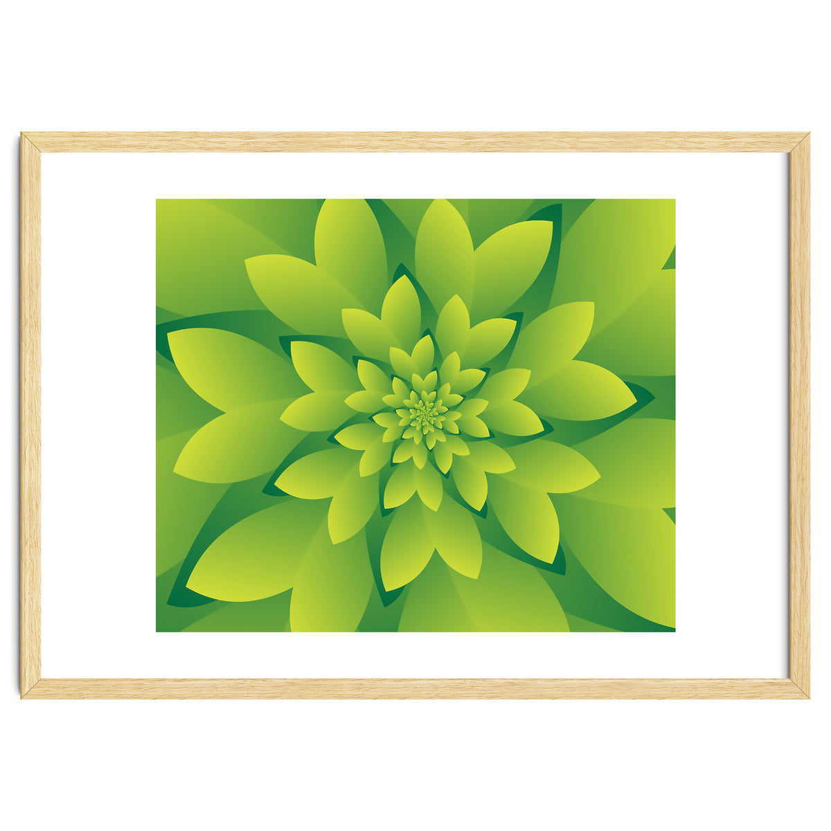 Abstract Green Floral Design 3D ART