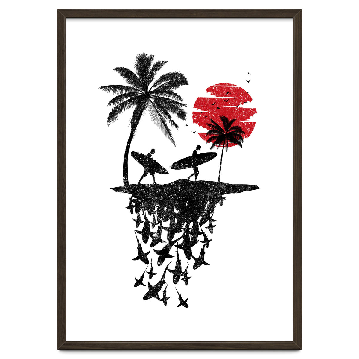 Surfer island sharks