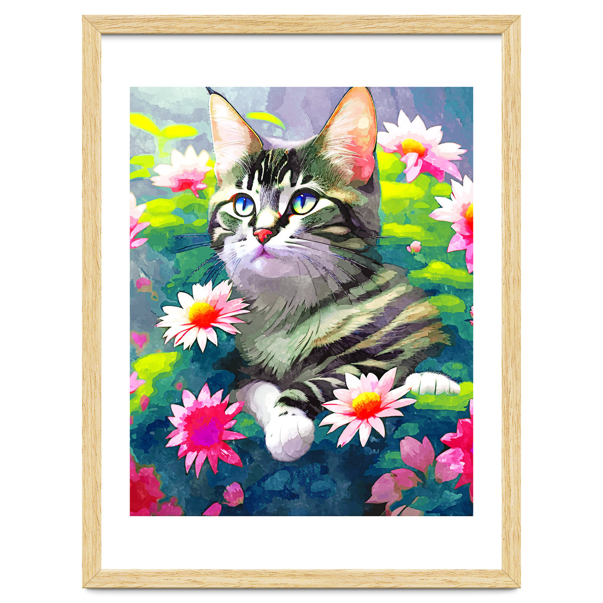 Always Positive, The Optimistic Cat, Positivity Mindset Pets, Optimism Watercolor Painting Animals