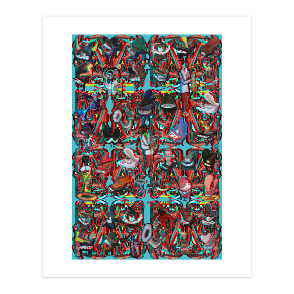 Formas 14 34 3d And Pianos 4 (Print Only)