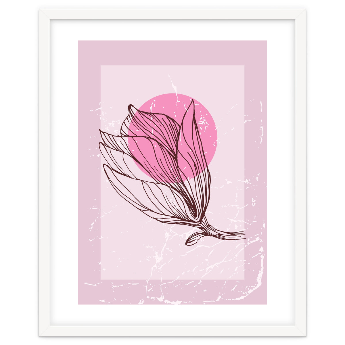 Magnolia  Minimalist Scandinavian, Abstract Geometric Art, Botanical Art