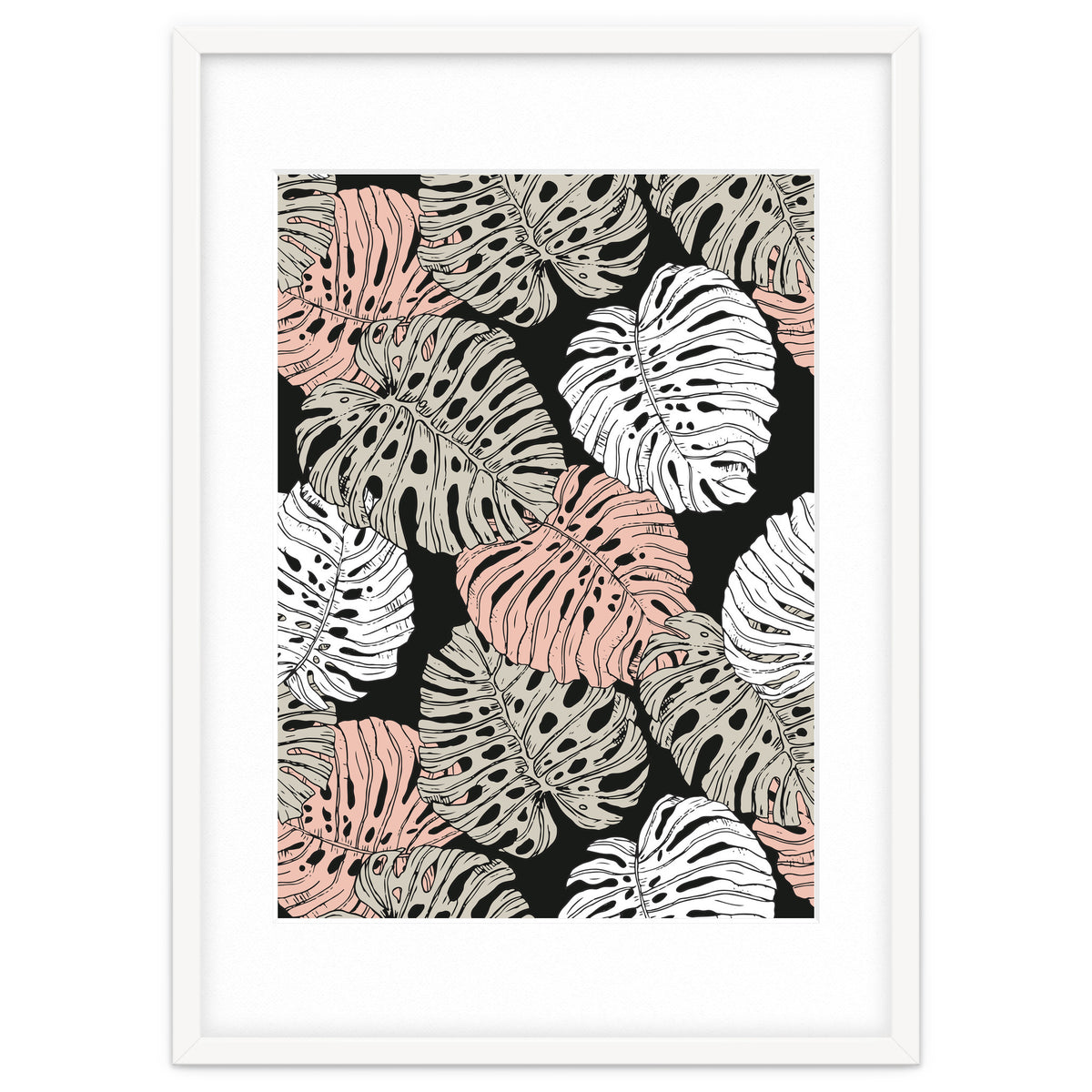 Monstera in the darkness of the jungle