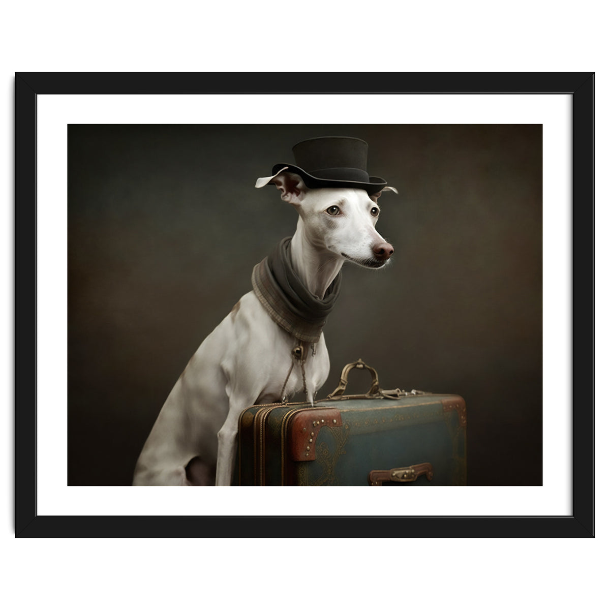 Whippet with His Suitcase