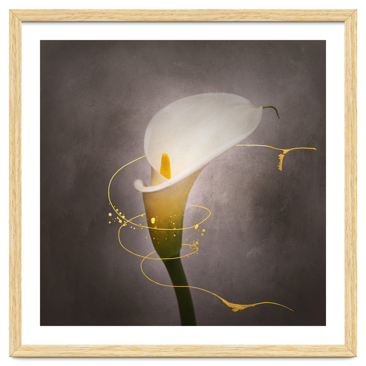 Graceful flower - Calla No. 4 | vintage style gold