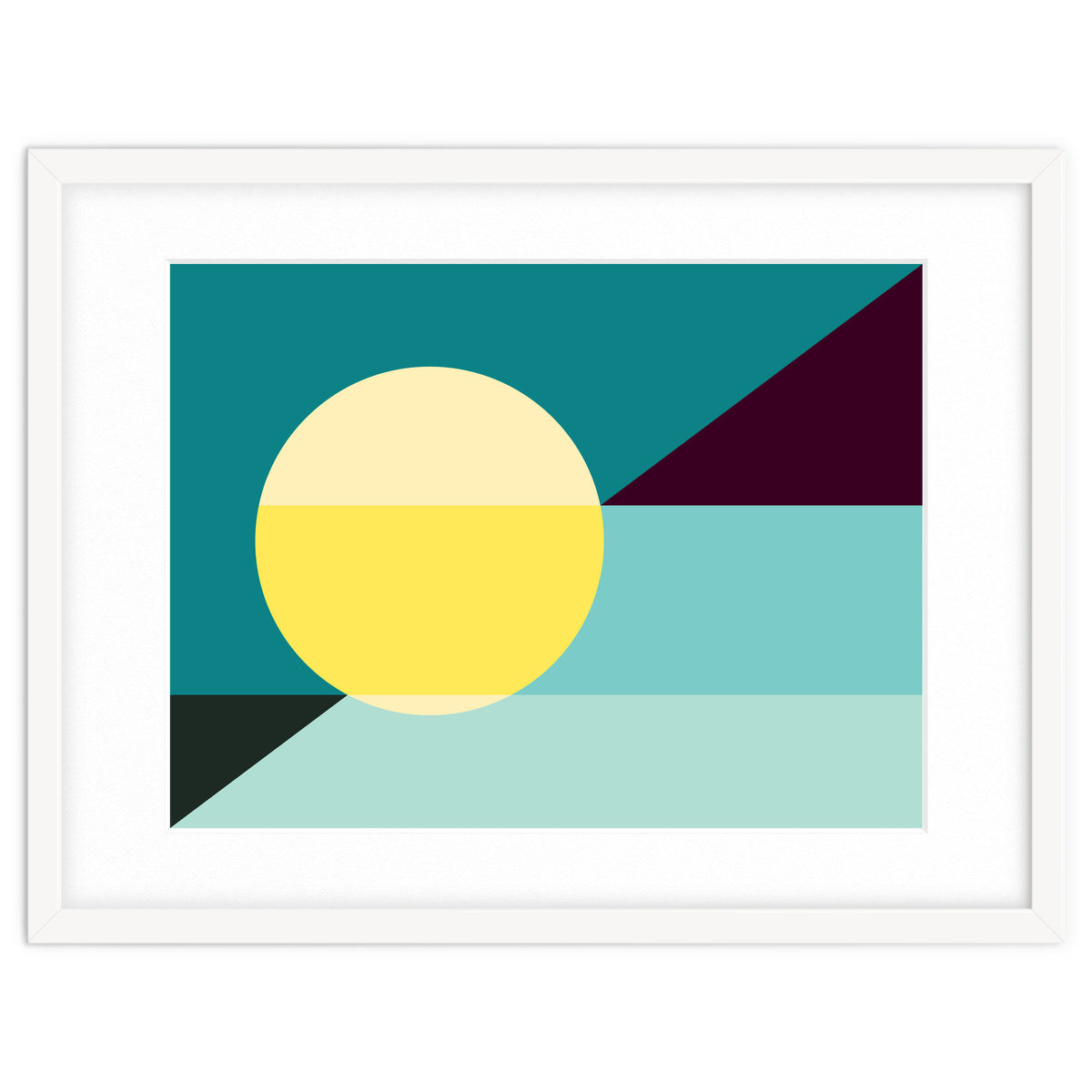 Geometric Shapes No. 3 - teal, purple & yellow