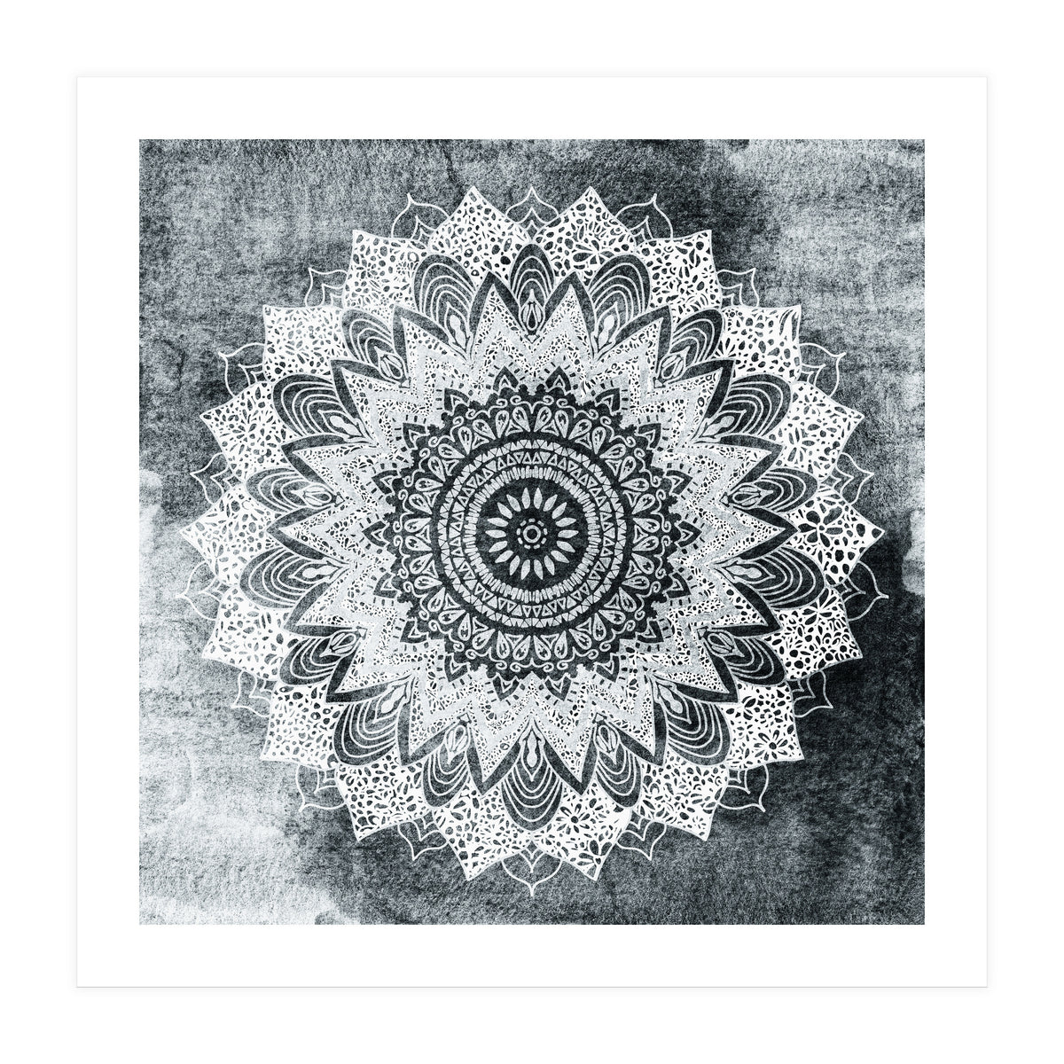 Bohochic Mandala In Gray (Print Only)