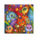 Colorful Crazy Kitty Cat Kitten Collage (Print Only) thumbnail