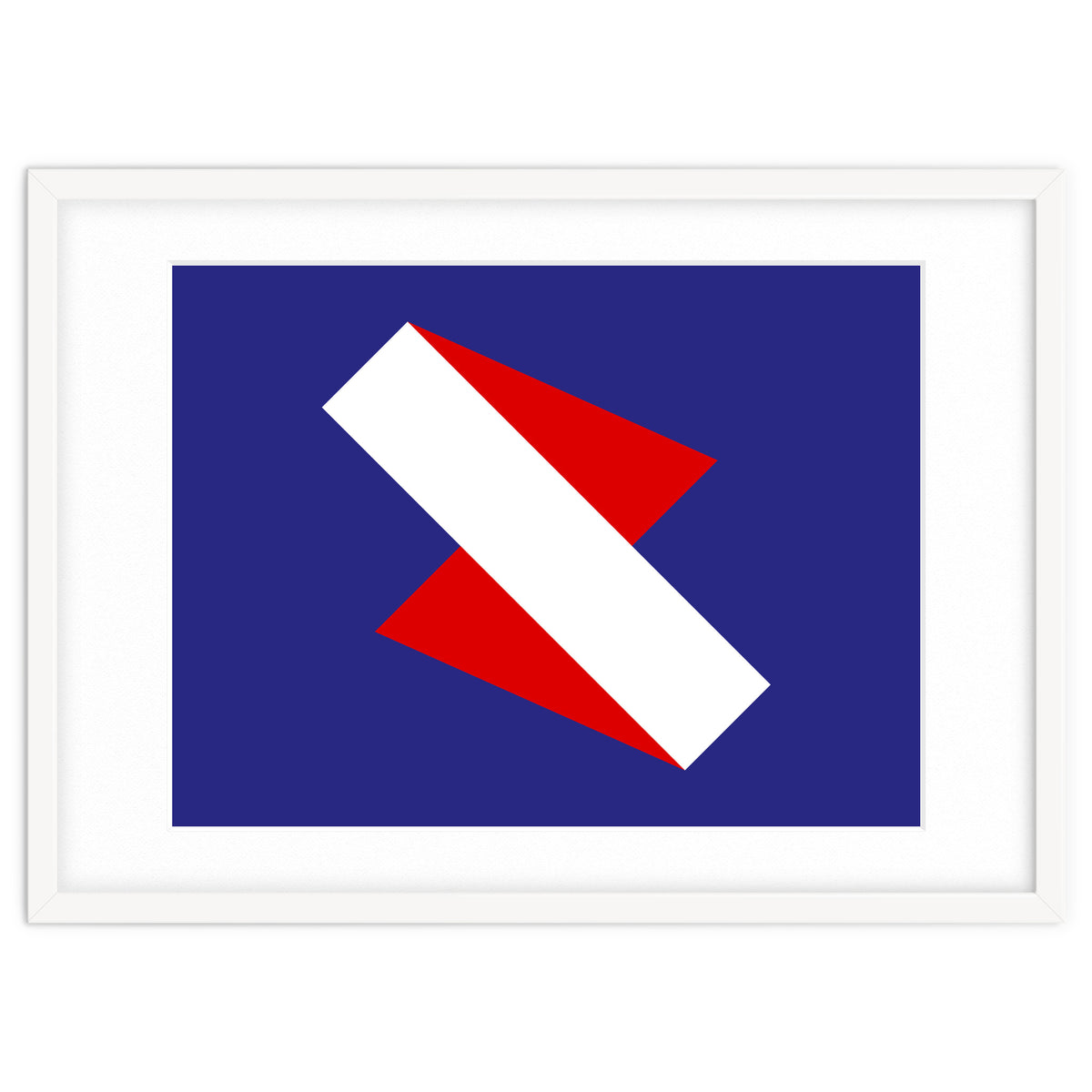 Geometric Shapes No. 68 - red & royal blue