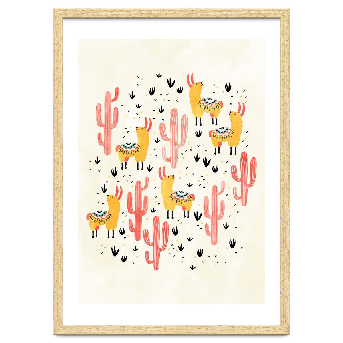 Yellow Llamas Red Cacti