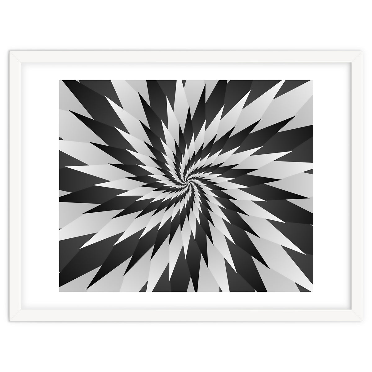 3D Abstract Swirl Monochrome Art