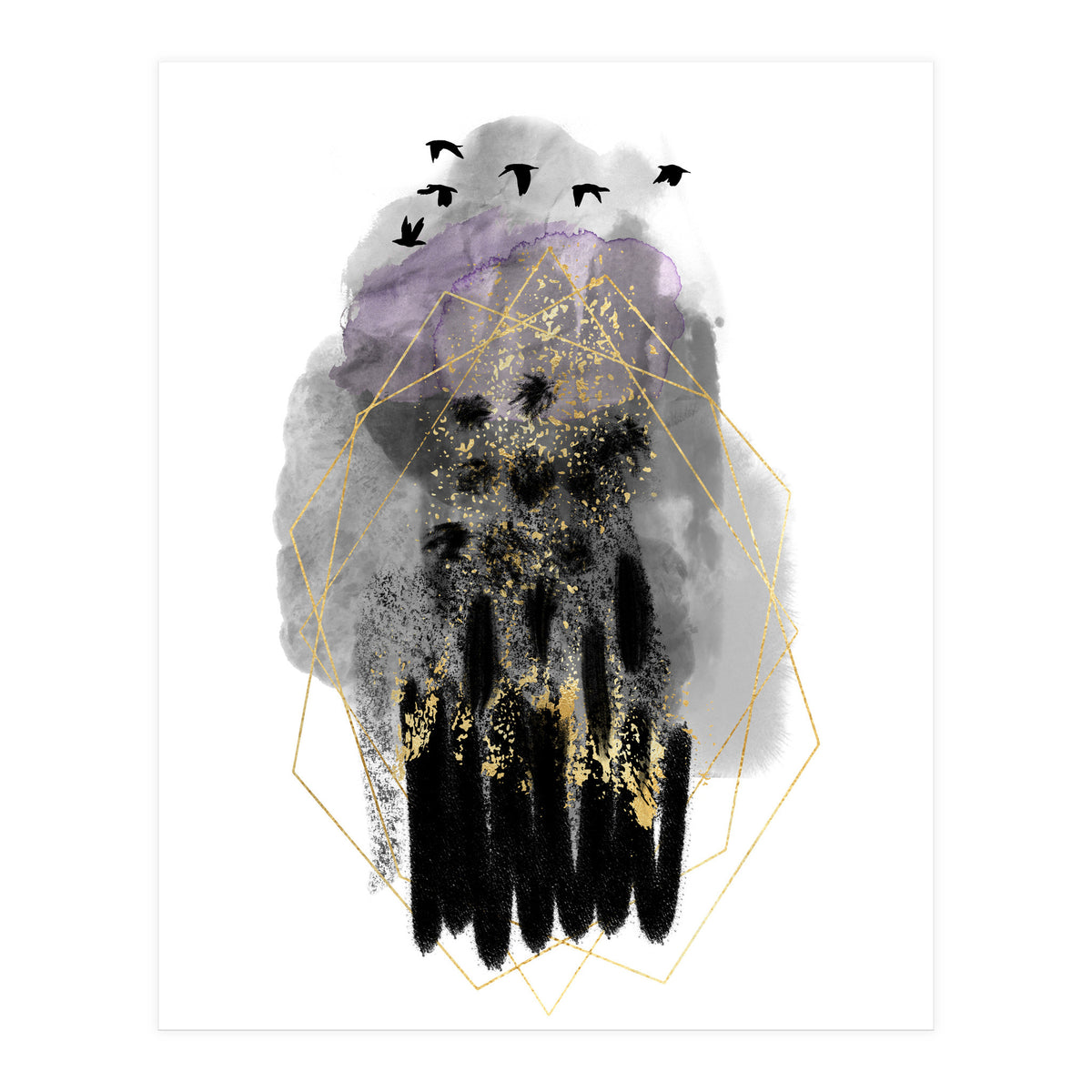 Abstract watercolour calm before the storm (Print Only)