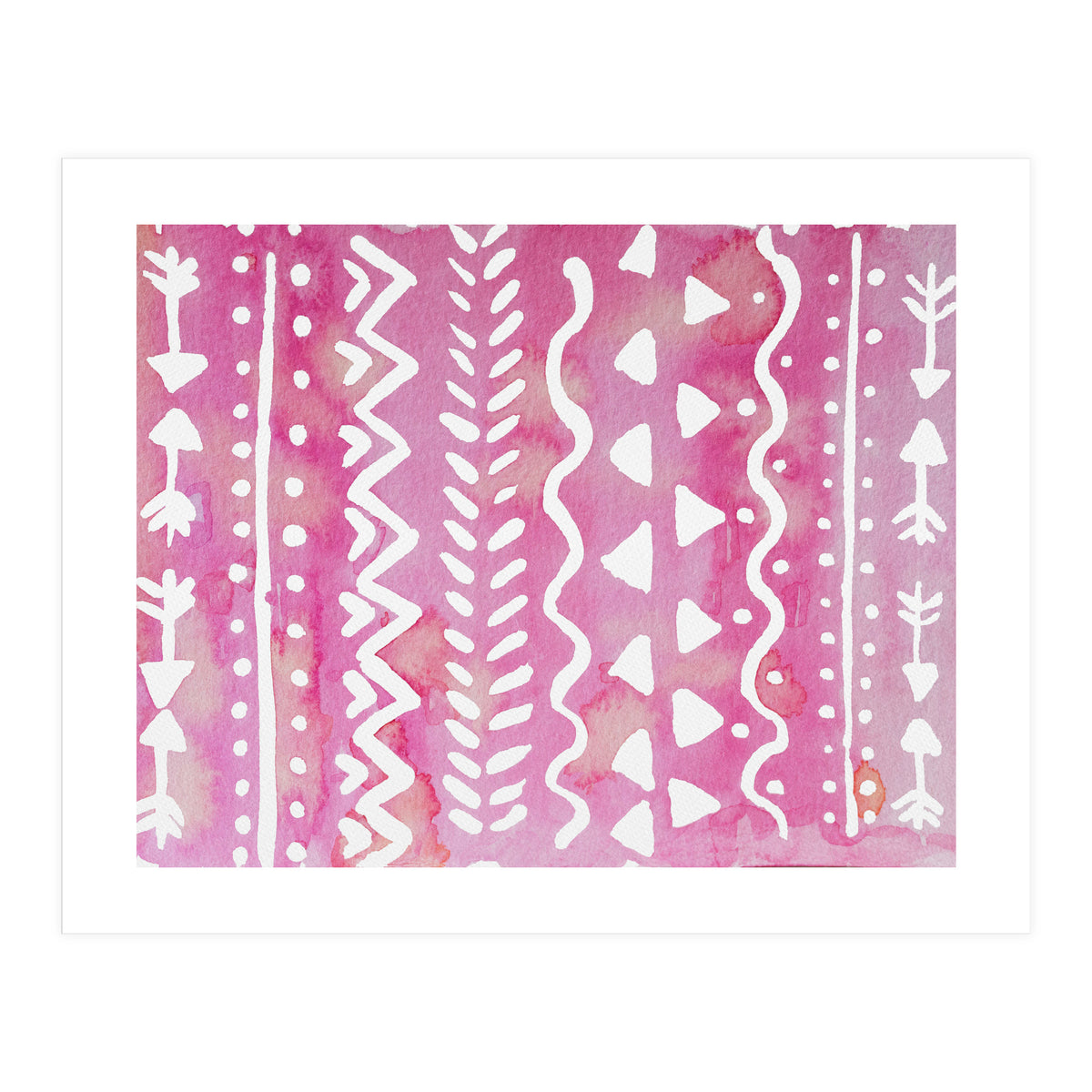 Abstract boho tribal pattern in pink (Print Only)