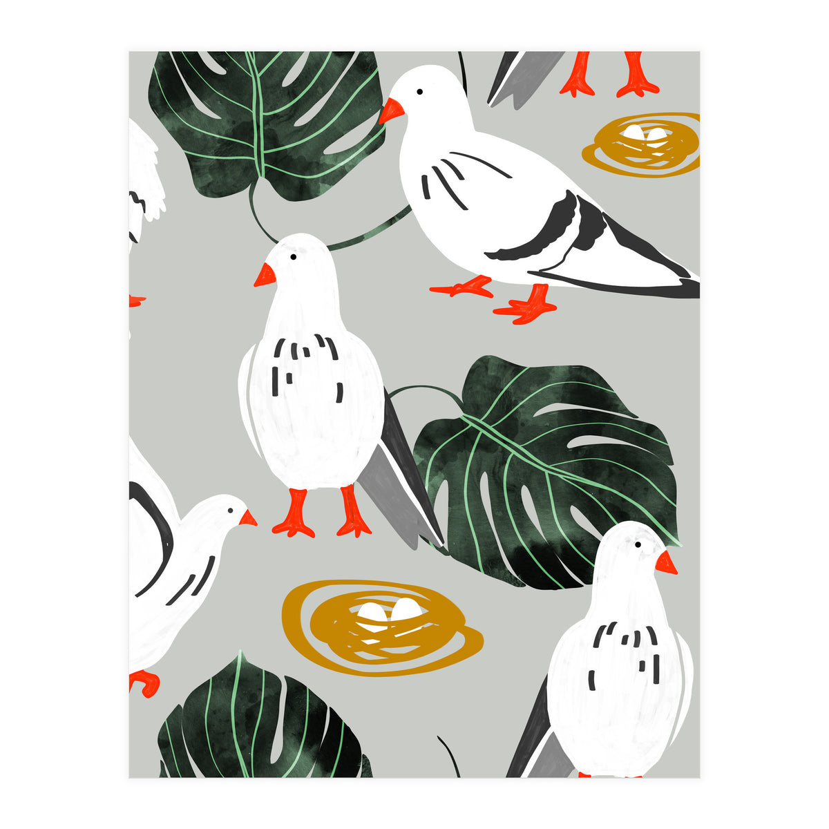 White Pigeons (Print Only)