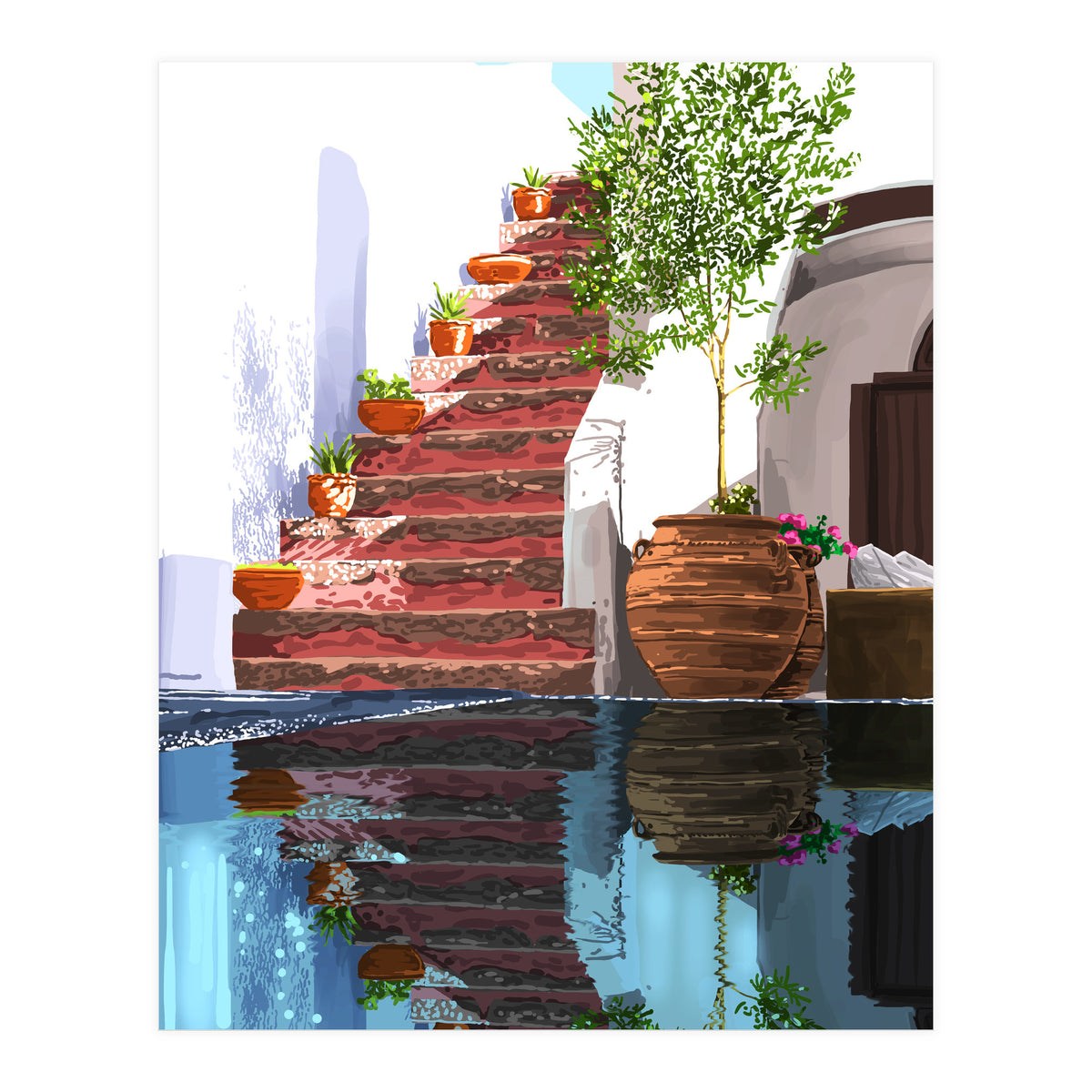 Serenity Weekend | Mindful Travel Greece Architecture | Rustic Earthy Swim Pool | Peace & Positivity (Print Only)