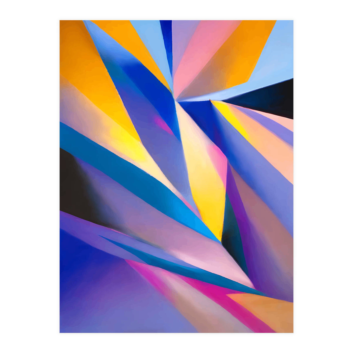 Painted Thoughts, Abstract Geometric Painting, Eclectic Maximalist Bohemian Shapes (Print Only)