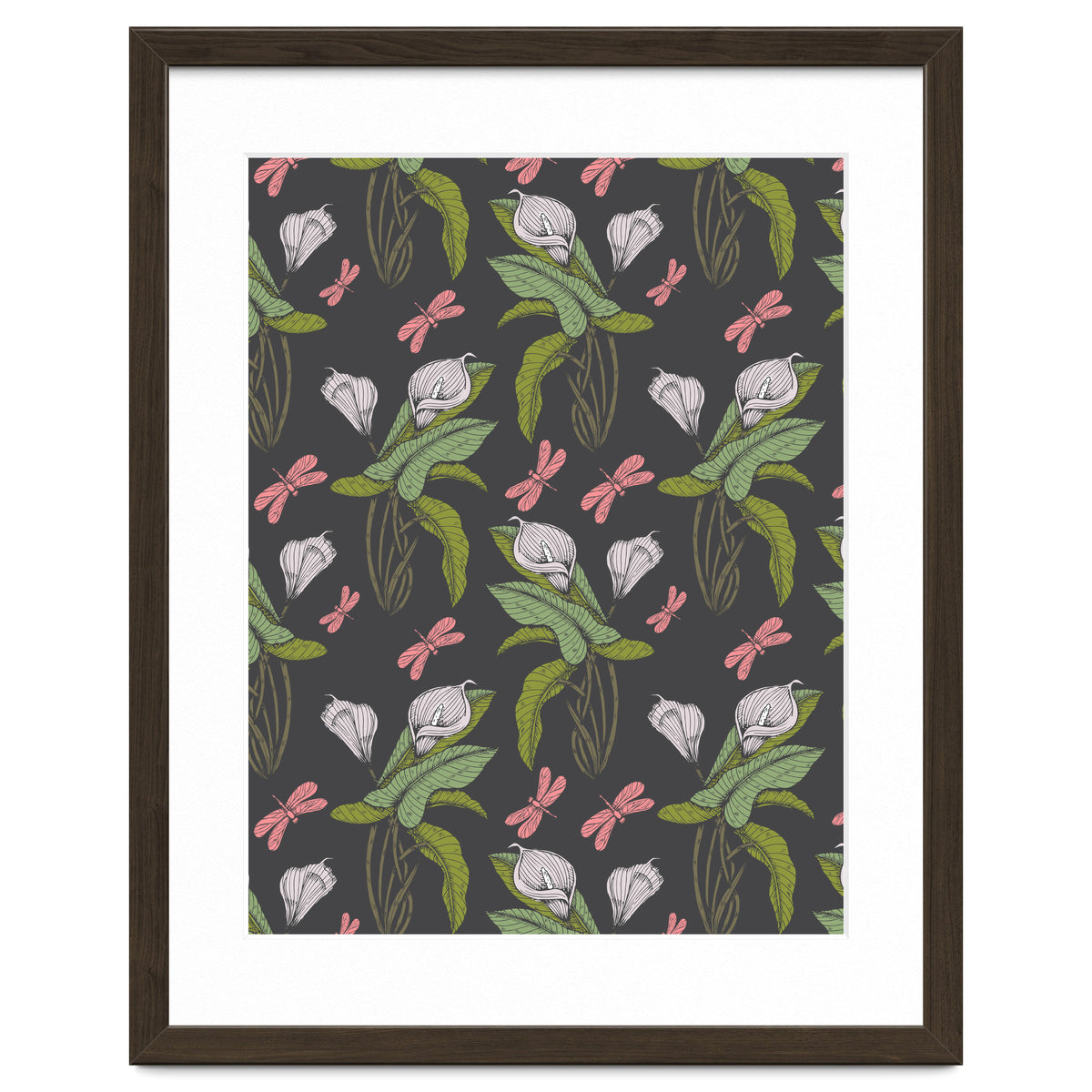 Hand drawn floral dark - 03