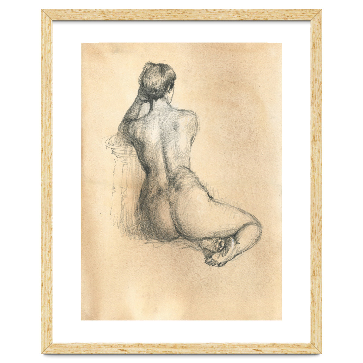 Nude beautiful girl from the back